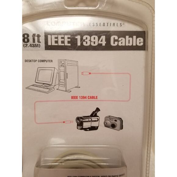 Computer essentials 8' IEEE 1394 cable 6 pin to 4 pin item no 296 - Picture 6 of 6